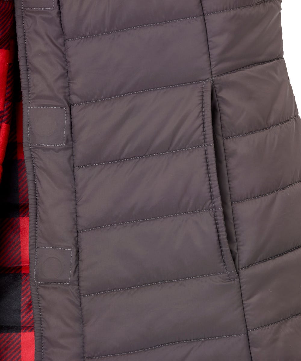 Women's Reversible Magnetic Snap Front Puffer Vest - Silverts 15
