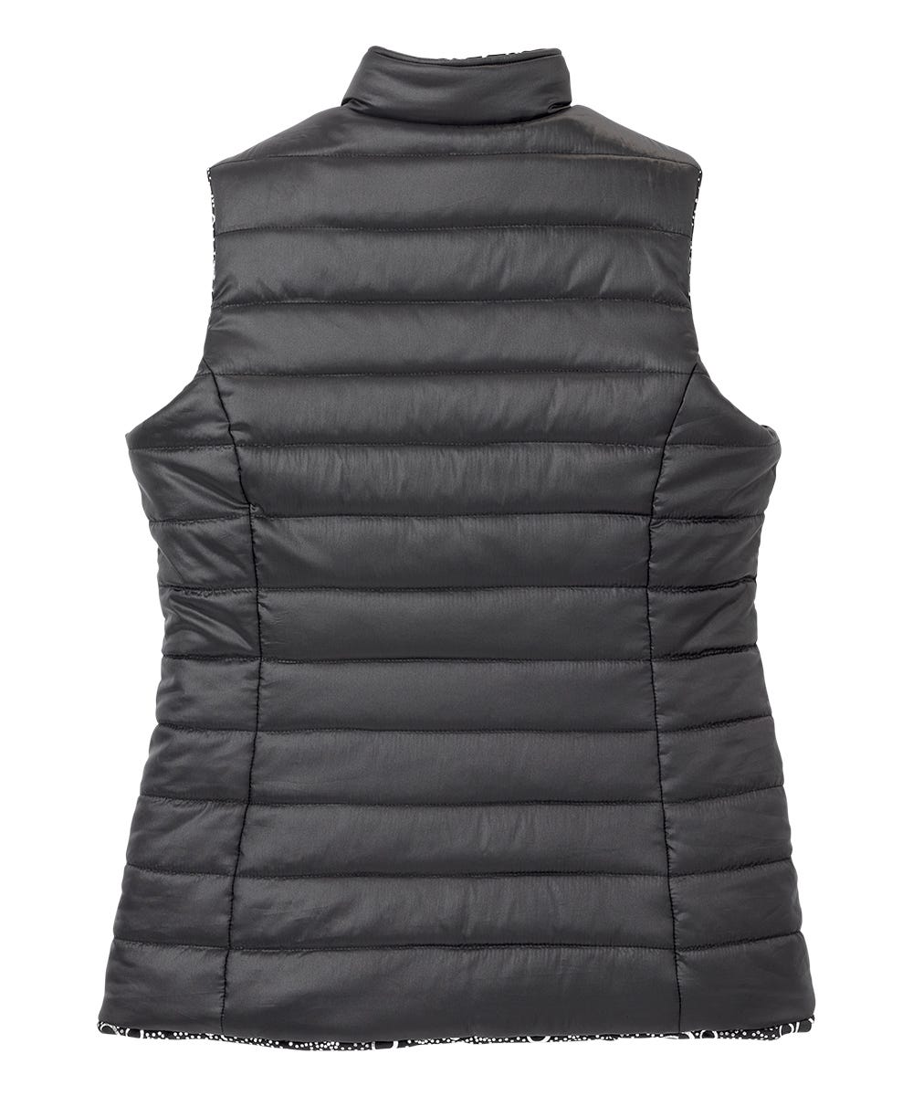 Women's Reversible Magnetic Snap Front Puffer Vest - Silverts 18