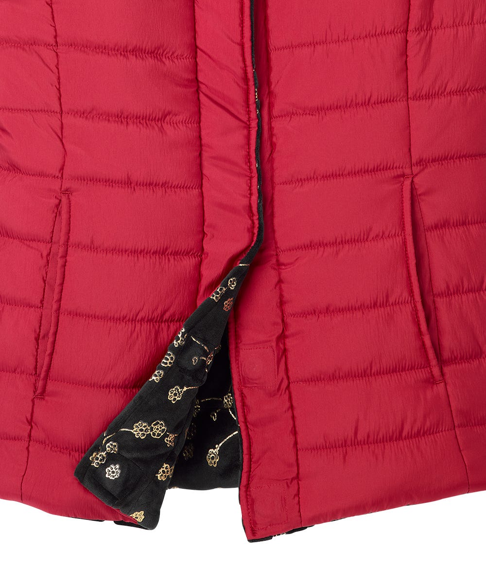 Women's Reversible Magnetic Snap Front Puffer Vest - Silverts 10