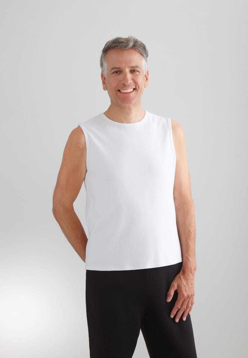Mens Soft Modal Open Back Undervest - Silverts 5