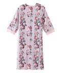 Women's Open Back V-Neck Lace Trim Nightgown - Silverts 5