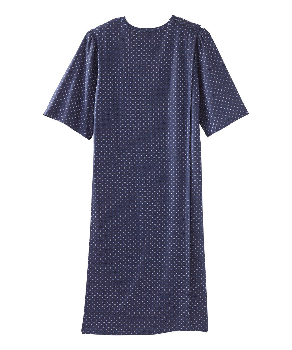 Women's Open Back Lace Trim Nightgown with Pockets - Silverts 18