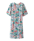 Women's Open Back Lace Trim Nightgown with Pockets - Silverts 23
