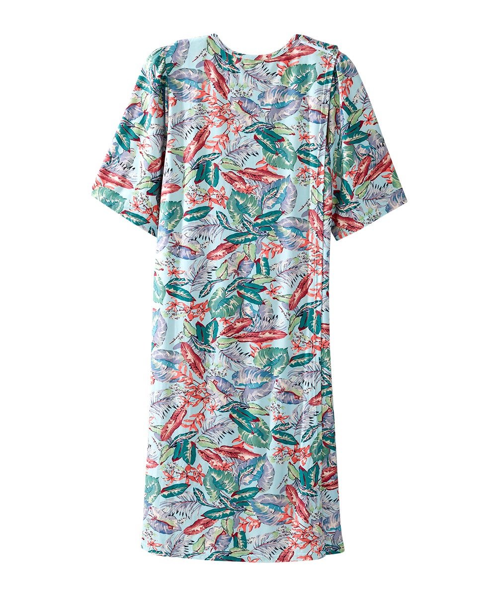 Women's Open Back Lace Trim Nightgown with Pockets - Silverts 23
