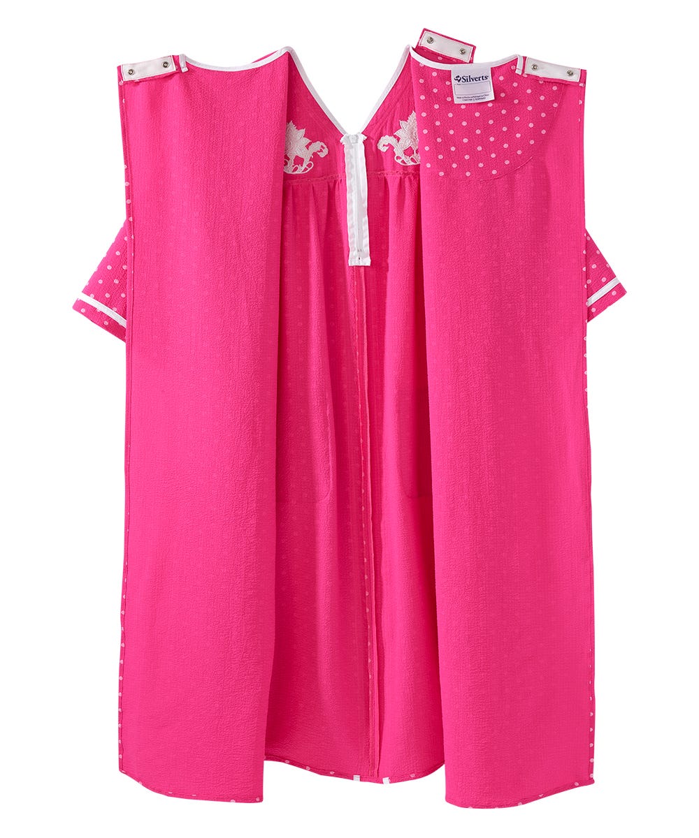 Women's Open Back Nightgown with Quarter-Zip - Silverts 10