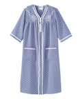 Women's Open Back Nightgown with Quarter-Zip - Silverts 1