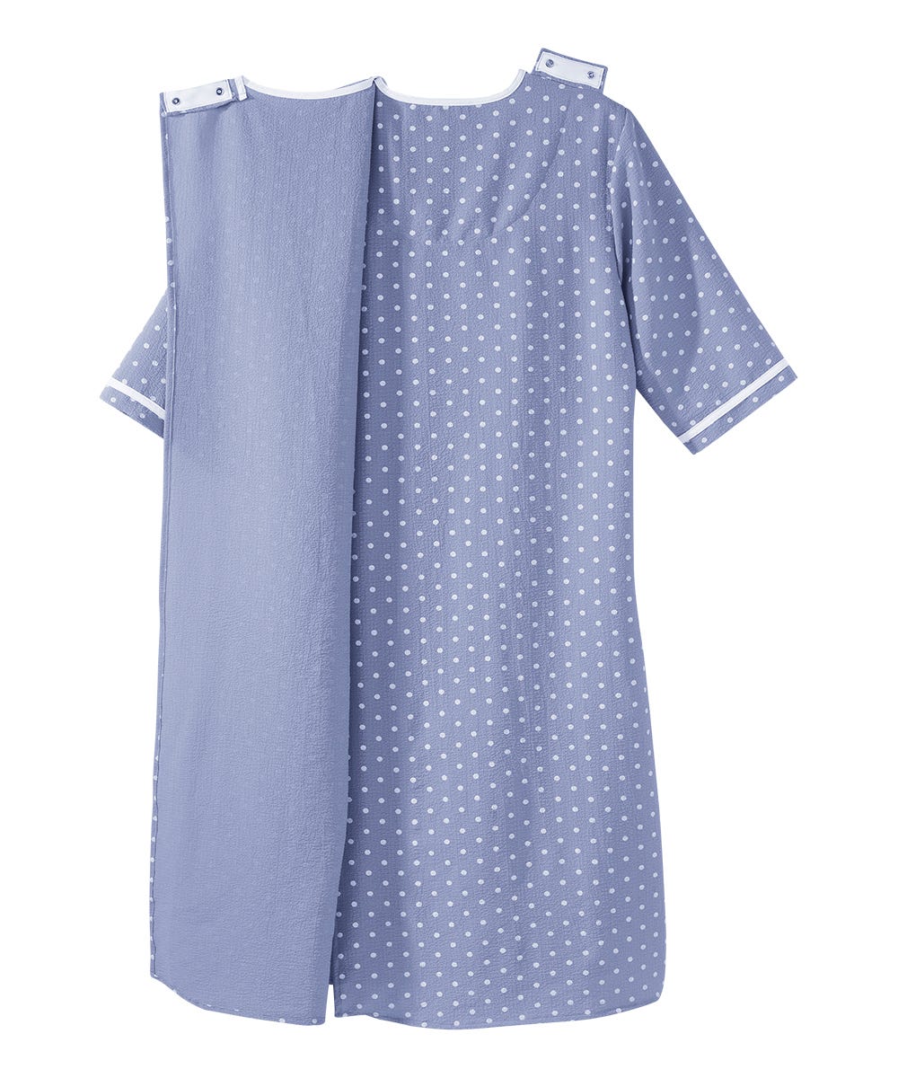 Women's Open Back Nightgown with Quarter-Zip - Silverts 2
