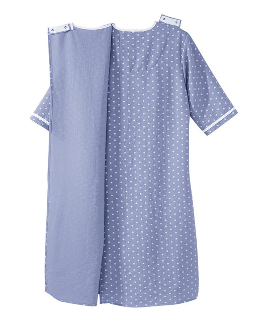 Women's Open Back Nightgown with Quarter-Zip - Silverts 2