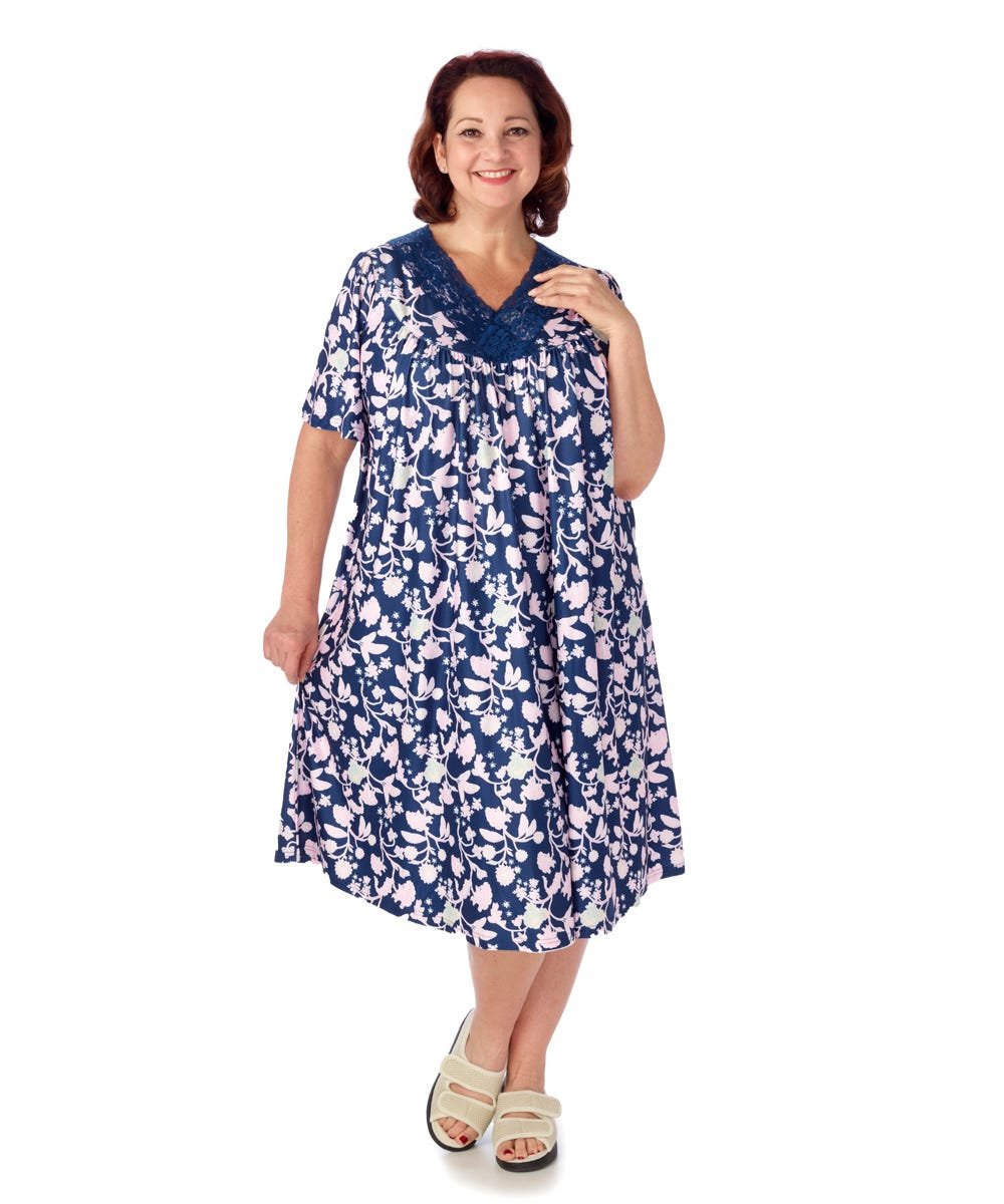 Women's Buttery Soft Easy-On Lounge Dress - MuuMuu Nightgown - Silverts 11