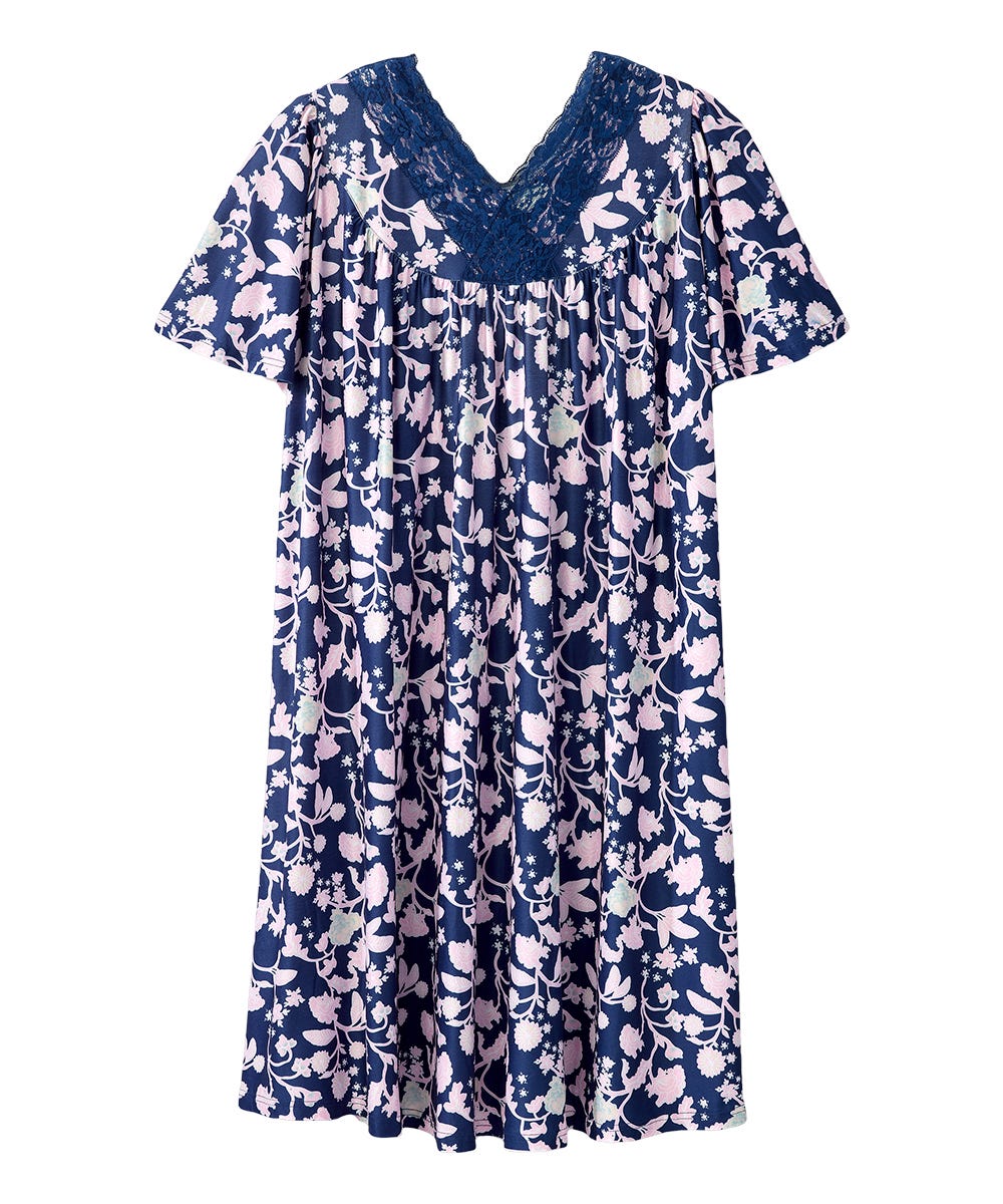 Women's Buttery Soft Easy-On Lounge Dress - MuuMuu Nightgown - Silverts 12