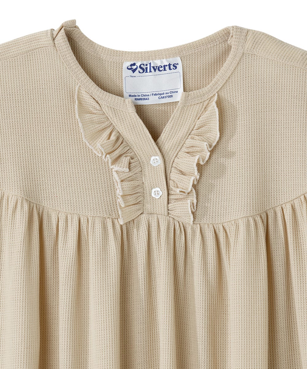 Women's Open Back Waffle Knit Nightgown - Silverts 10