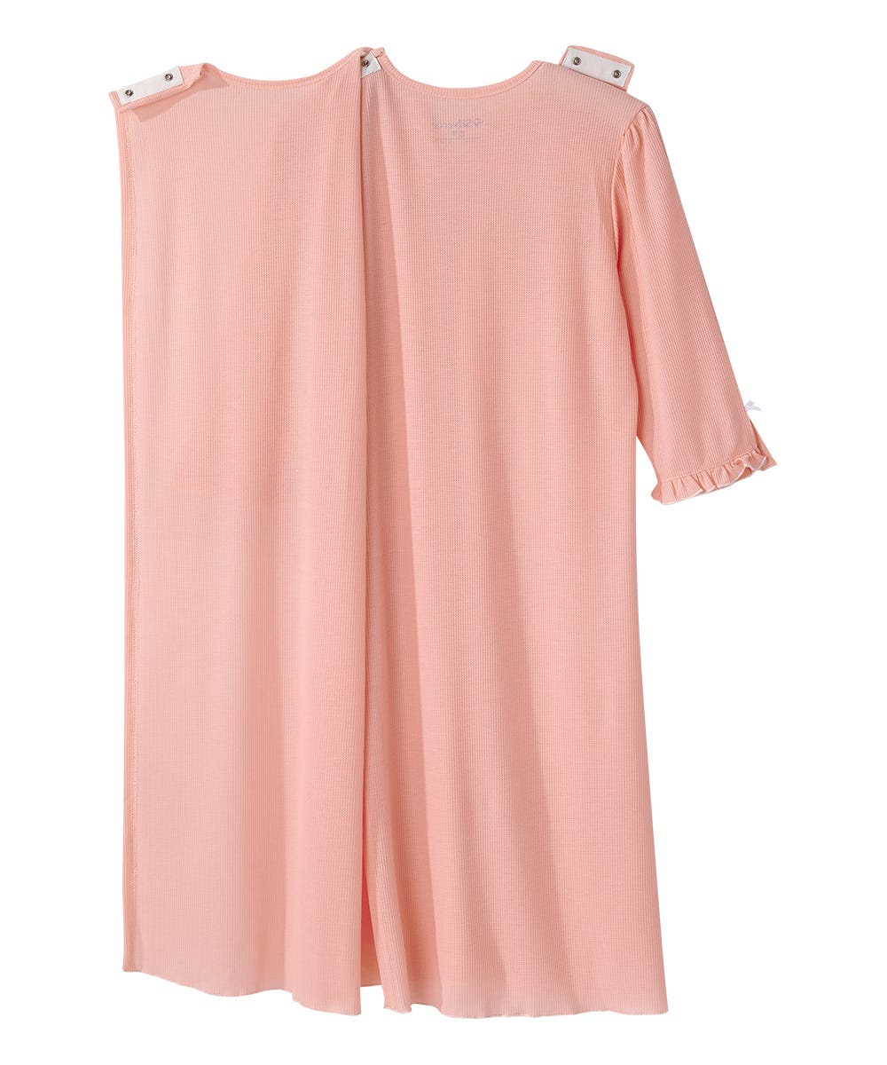 Women's Open Back Waffle Knit Nightgown - Silverts 17