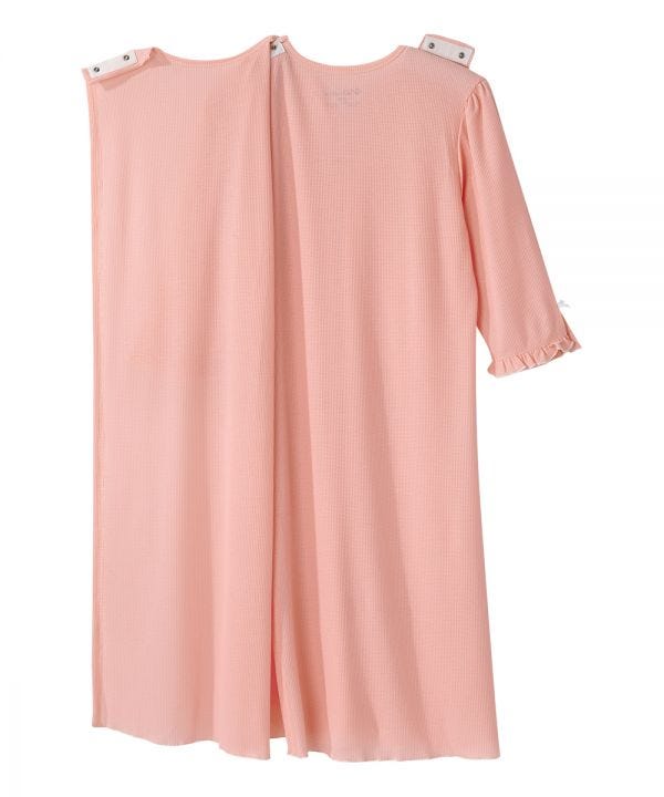 Women's Open Back Waffle Knit Nightgown - Silverts 2
