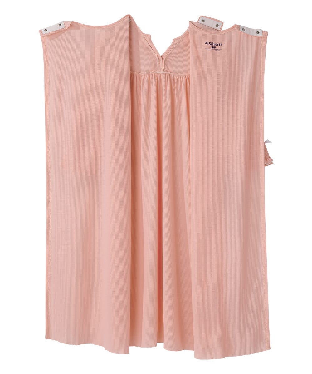 Women's Open Back Waffle Knit Nightgown - Silverts 18