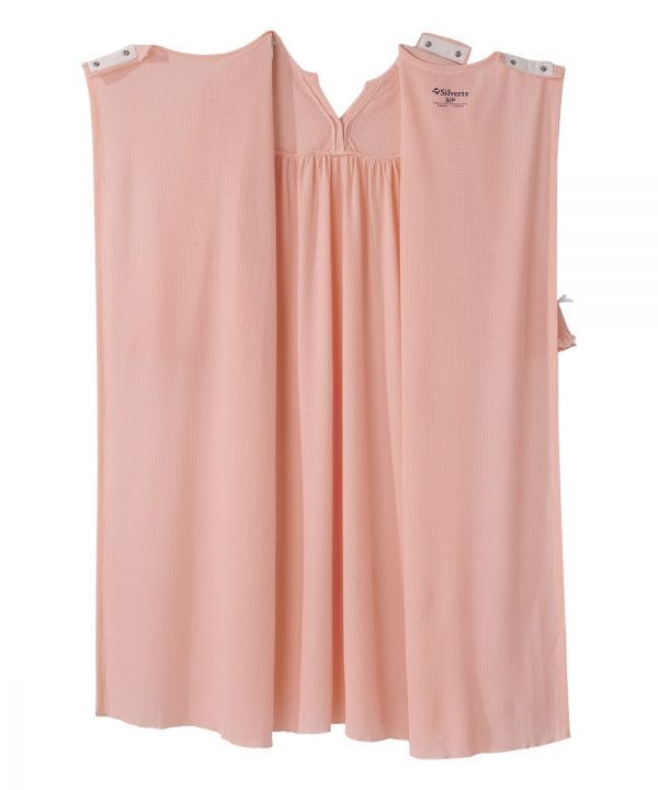 Women's Open Back Waffle Knit Nightgown - Silverts 3