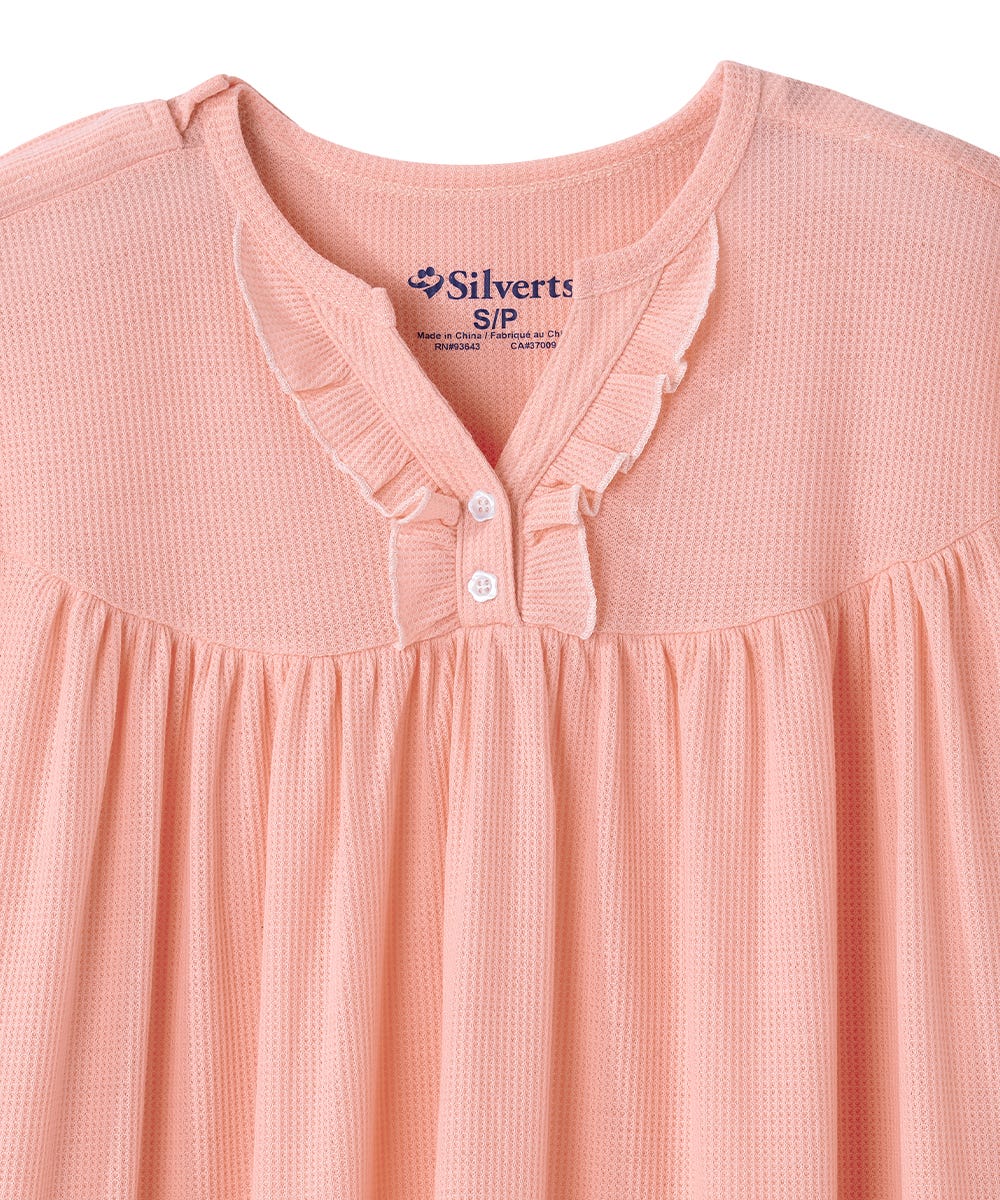 Women's Open Back Waffle Knit Nightgown - Silverts 20