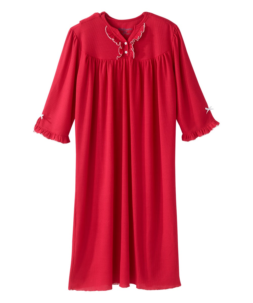 Women's Open Back Waffle Knit Nightgown - Silverts 21