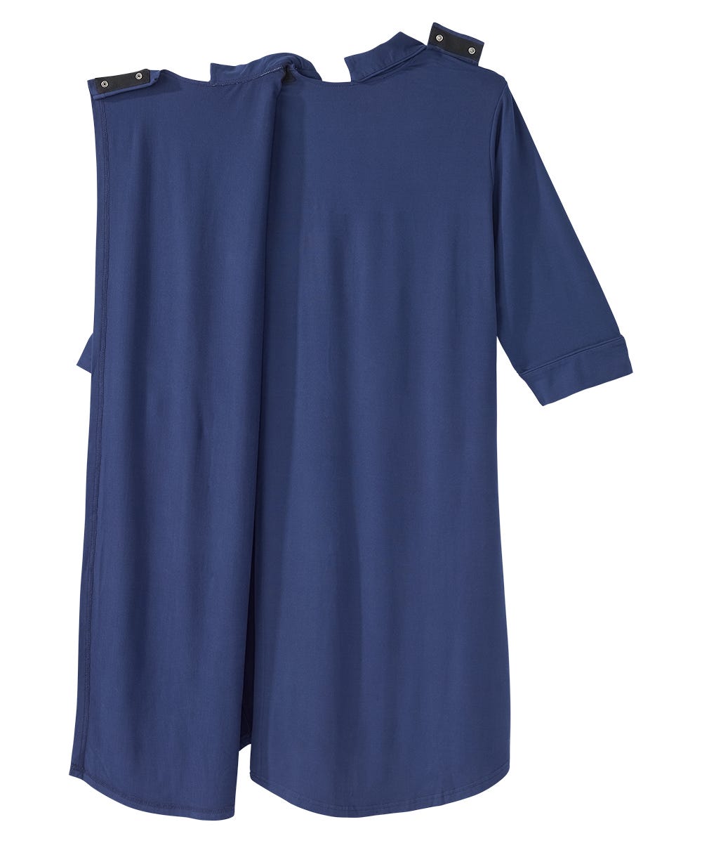 Women's Open Back Collared Nightgown - Silverts 7