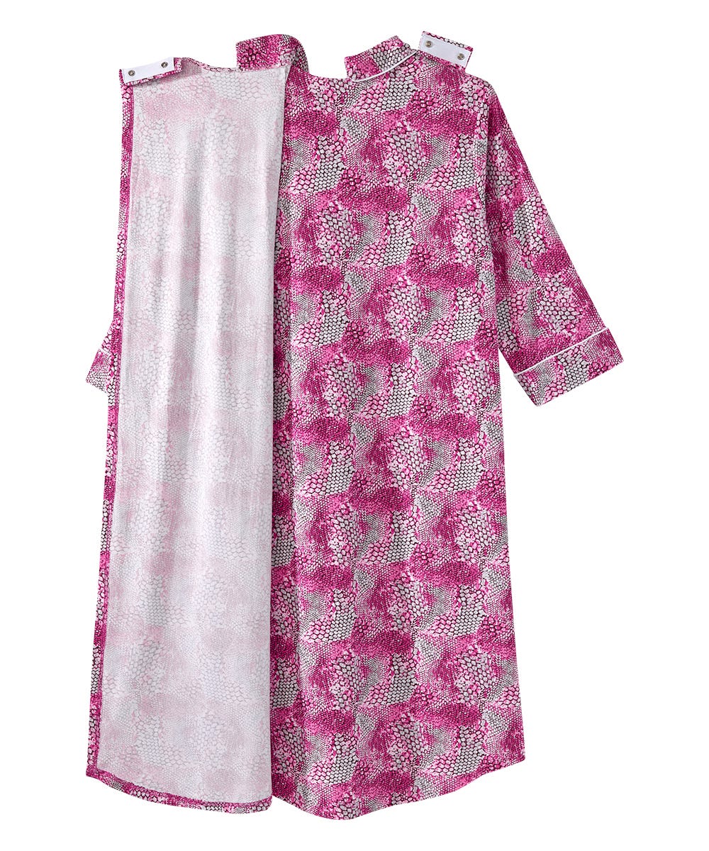 Women's Open Back Collared Nightgown - Silverts 12