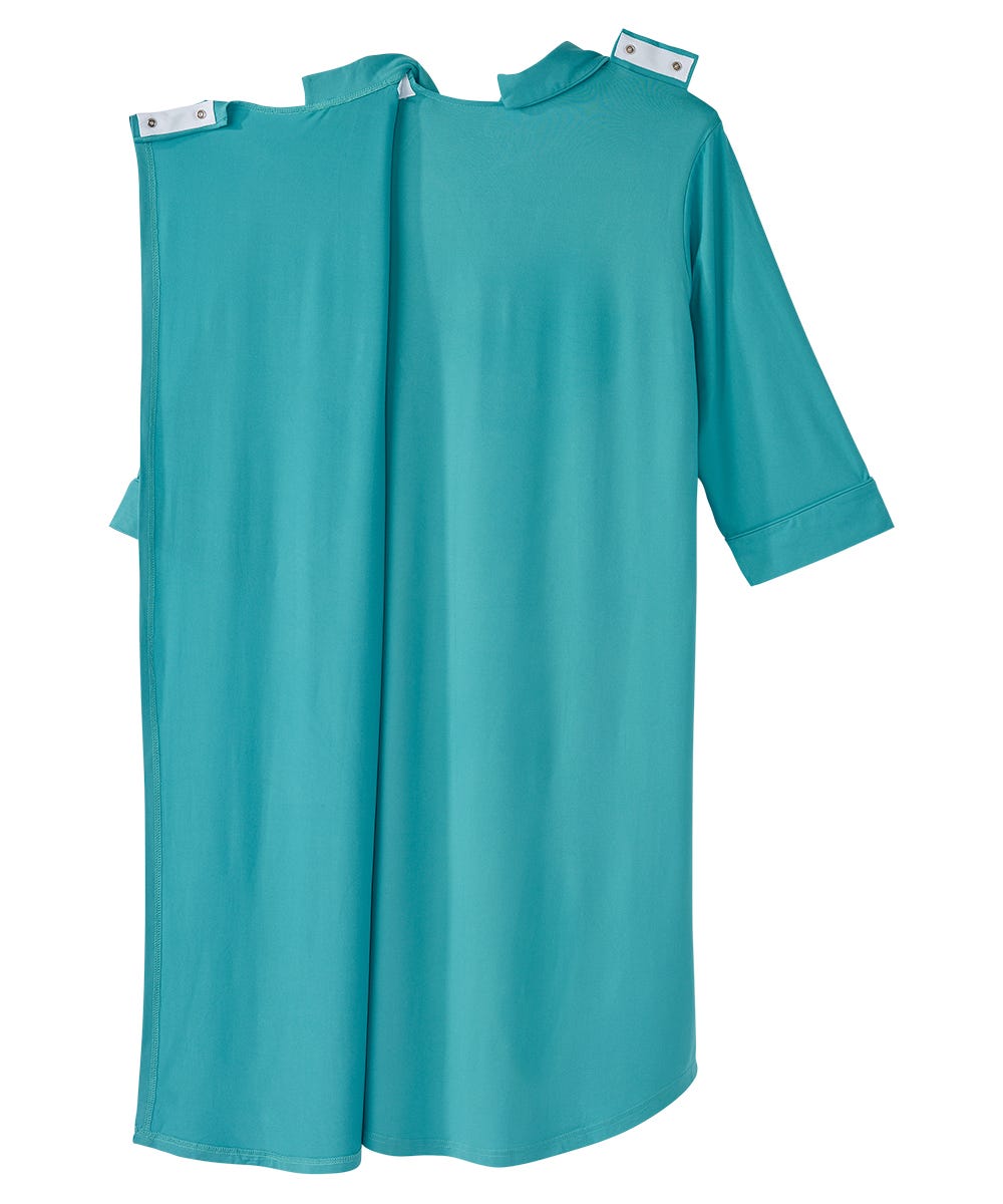 Women's Open Back Collared Nightgown - Silverts 2