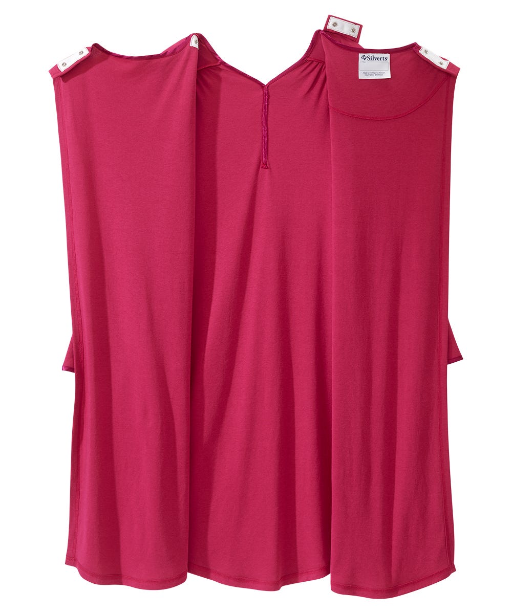Women's Open Back Henley Nightgown - Silverts 11