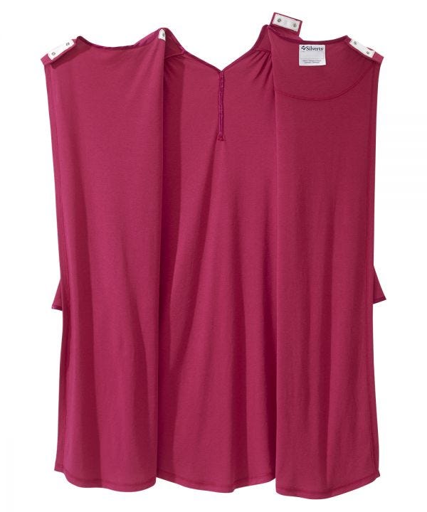 Women's Open Back Henley Nightgown - Silverts 7