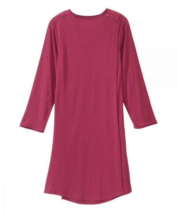 Women's Open Back Henley Nightgown - Silverts 8