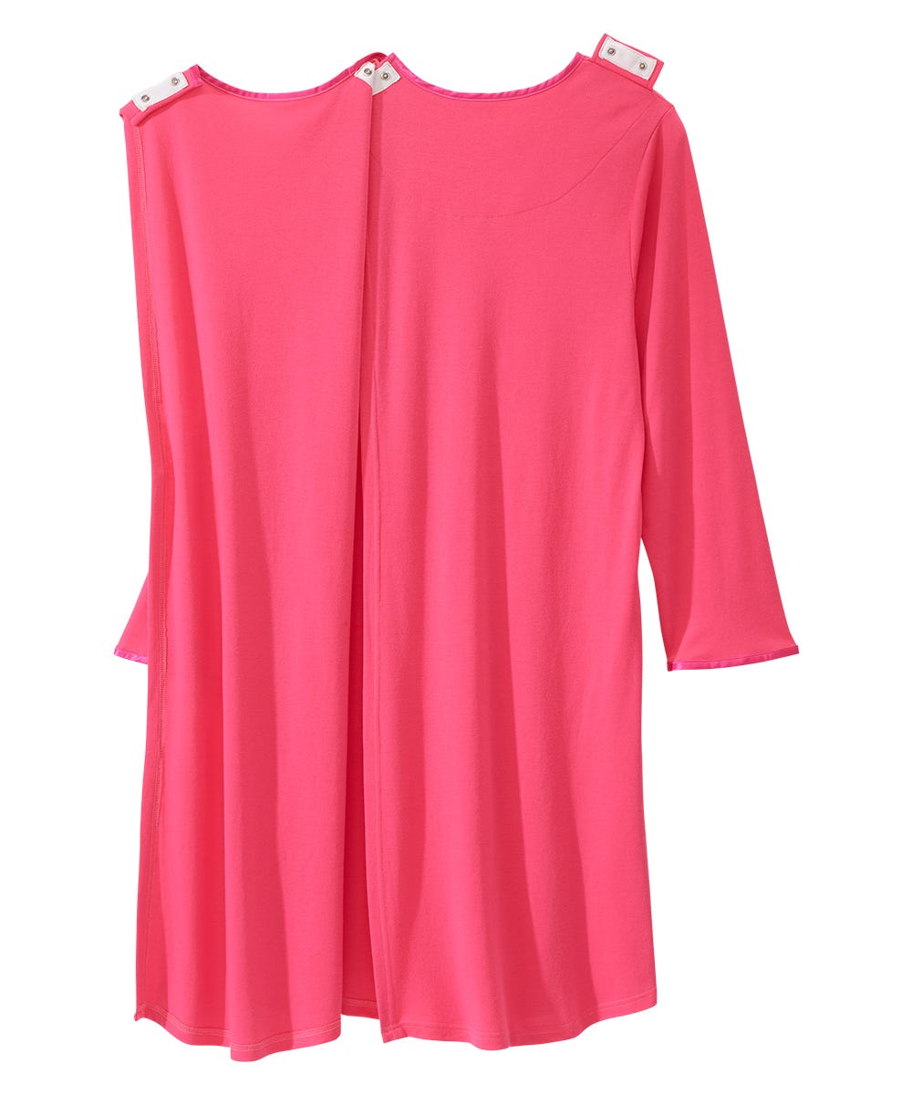 Women's Open Back Henley Nightgown - Silverts 14