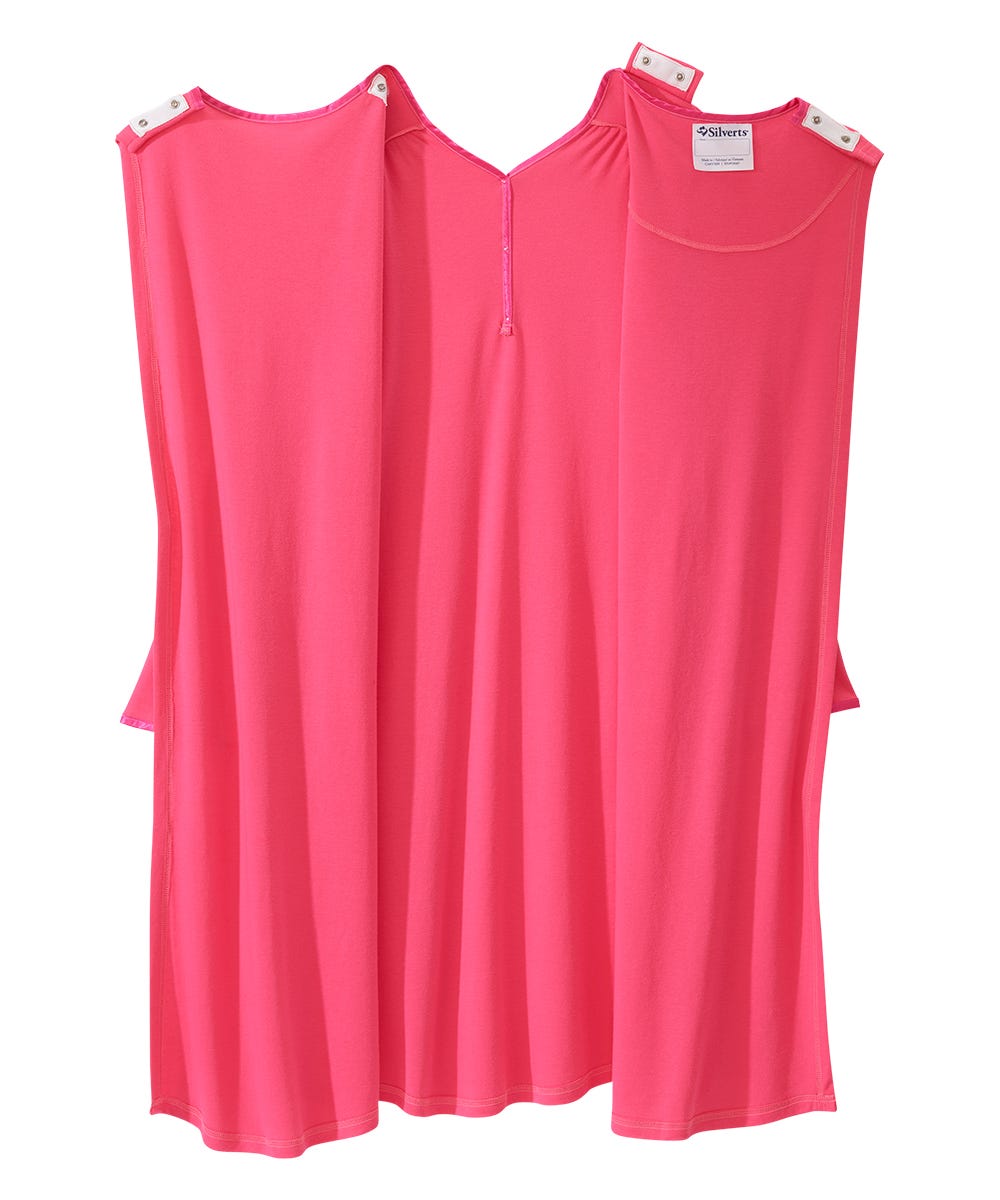 Women's Open Back Henley Nightgown - Silverts 15