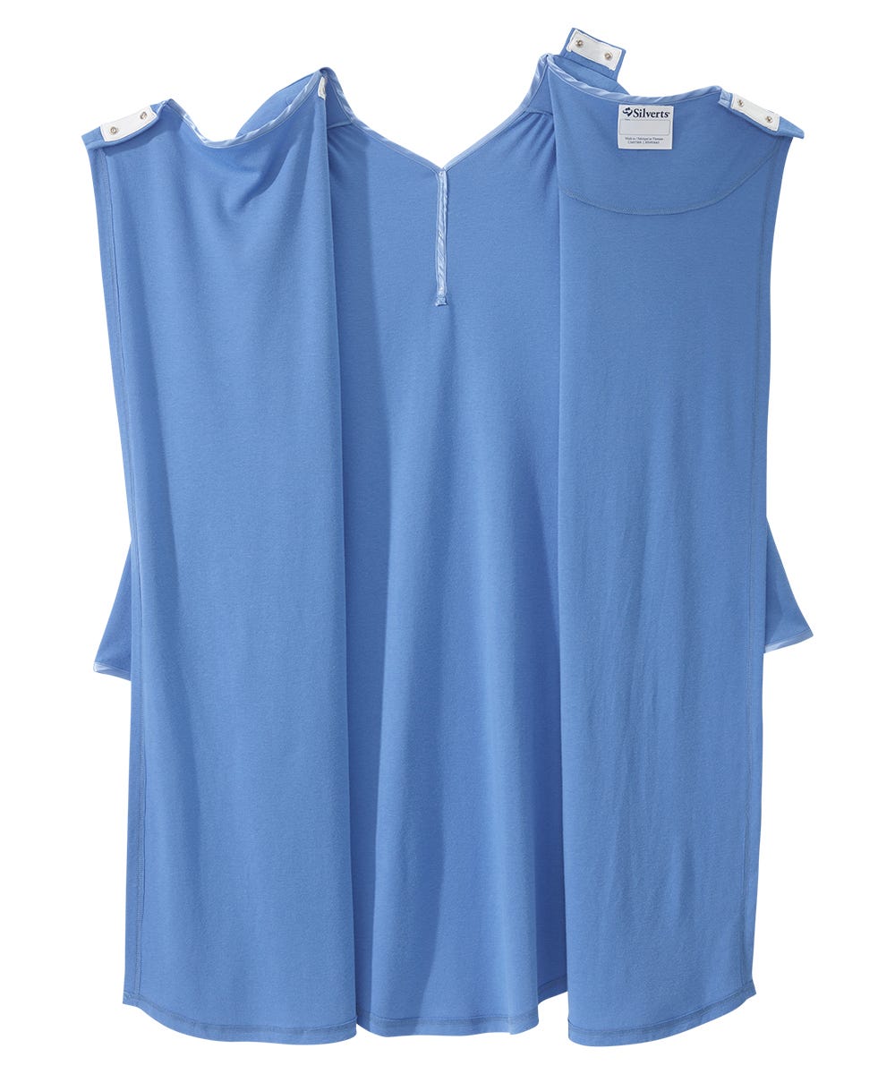 Women's Open Back Henley Nightgown - Silverts 19