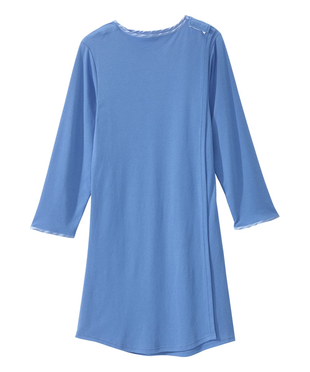 Women's Open Back Henley Nightgown - Silverts 20