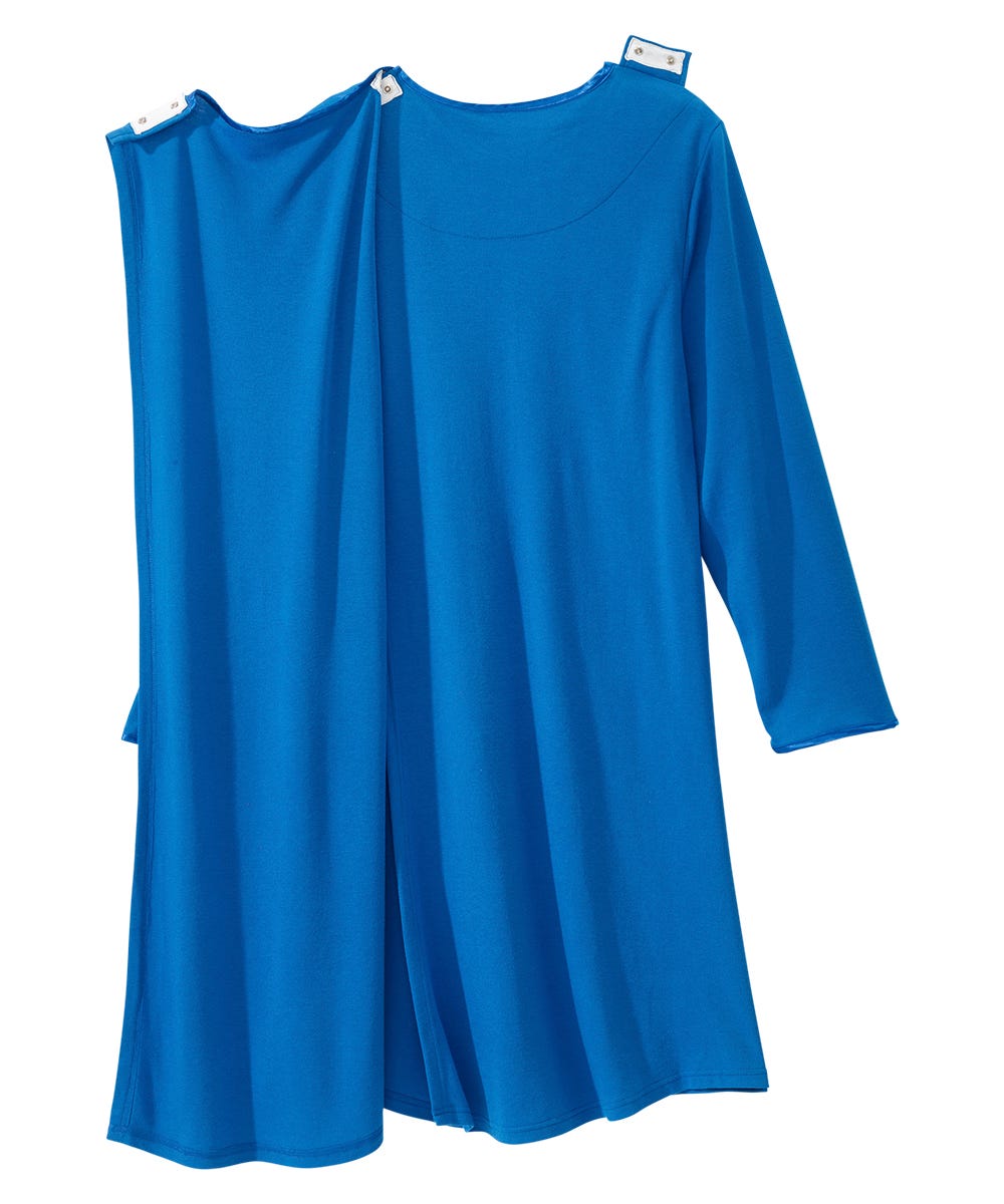 Women's Open Back Henley Nightgown - Silverts 26
