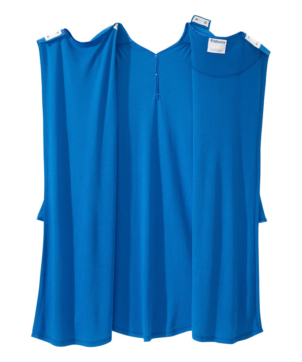 Women's Open Back Henley Nightgown - Silverts 27