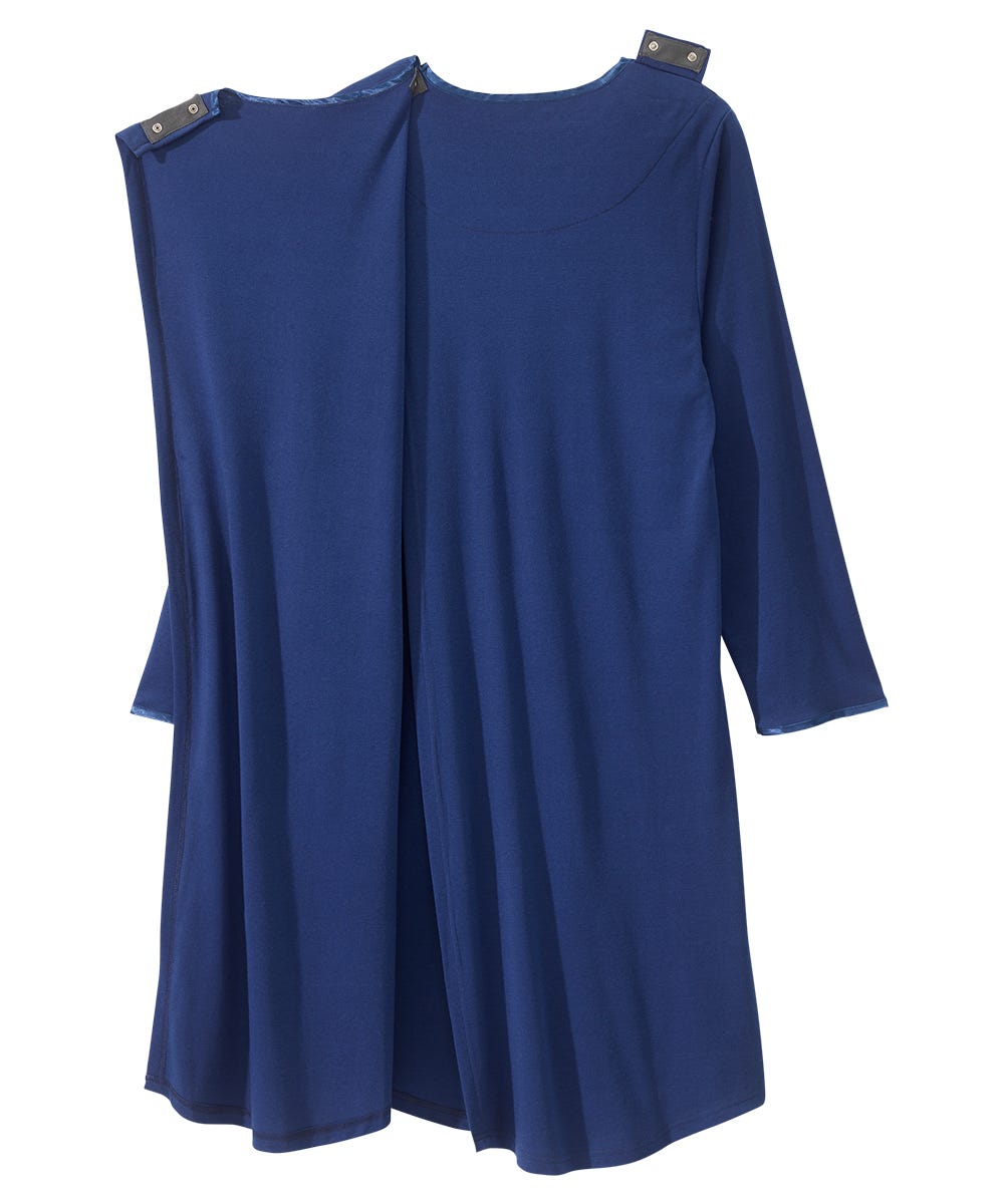 Women's Open Back Henley Nightgown - Silverts 4
