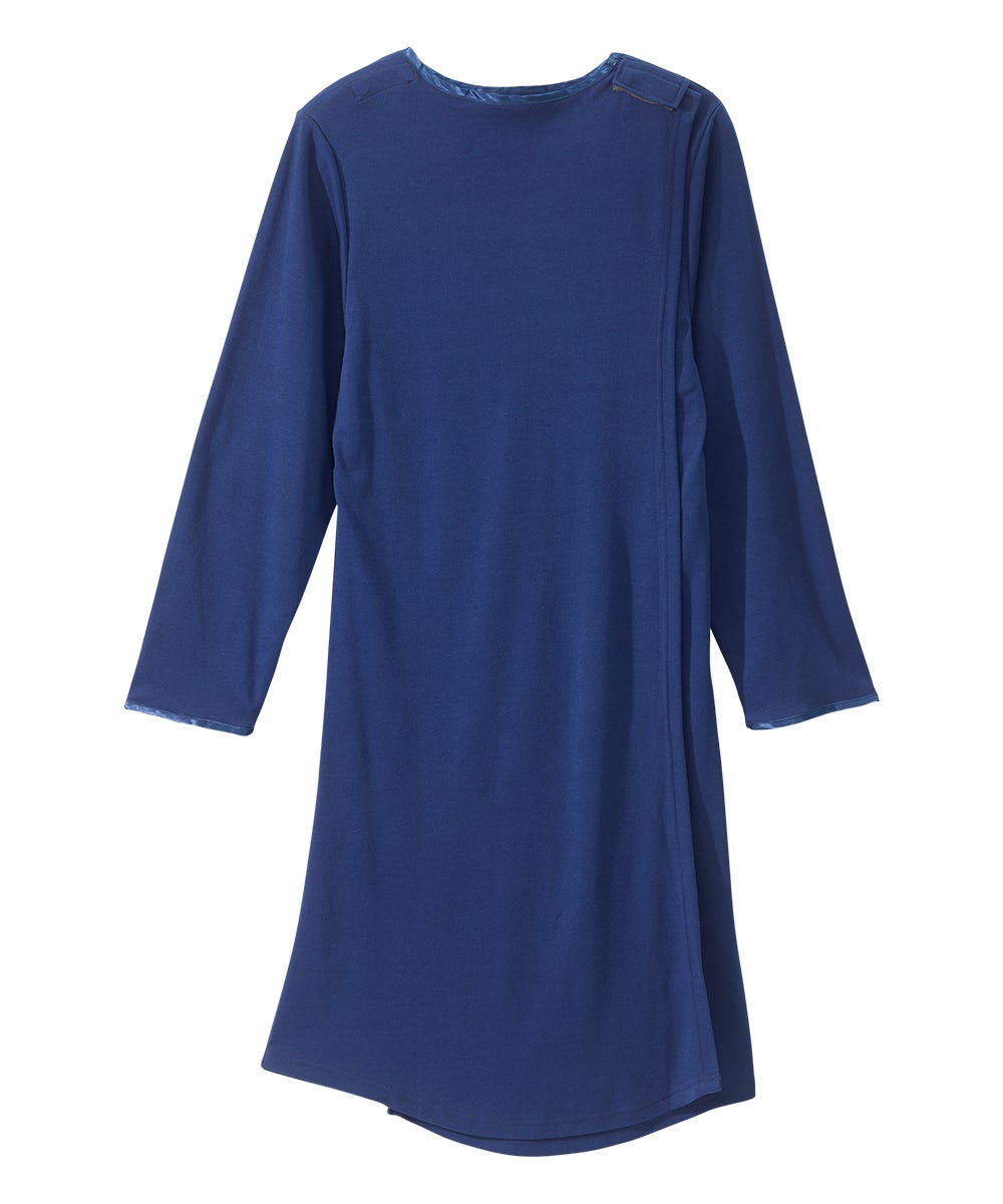Women's Open Back Henley Nightgown - Silverts 6