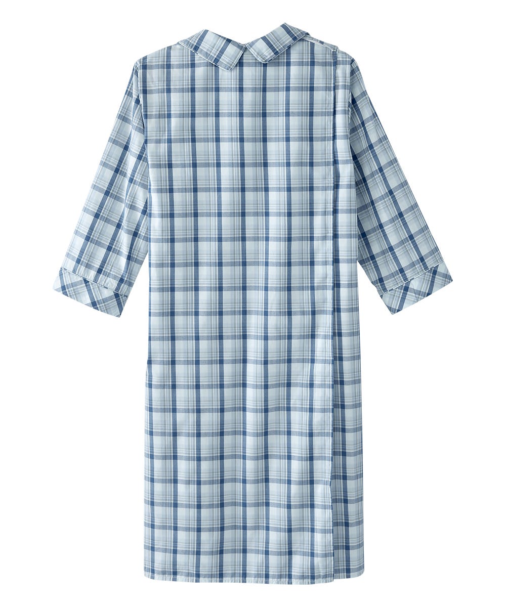 Men's Open Back Collared Nightgown - Silverts 9