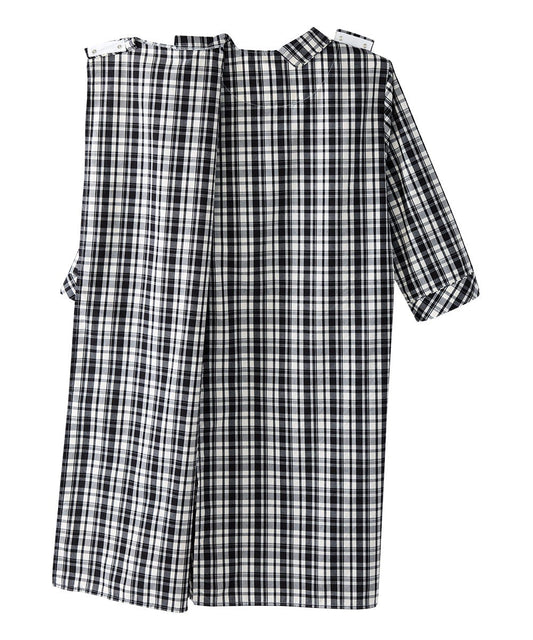Men's Open Back Collared Nightgown - Silverts 2