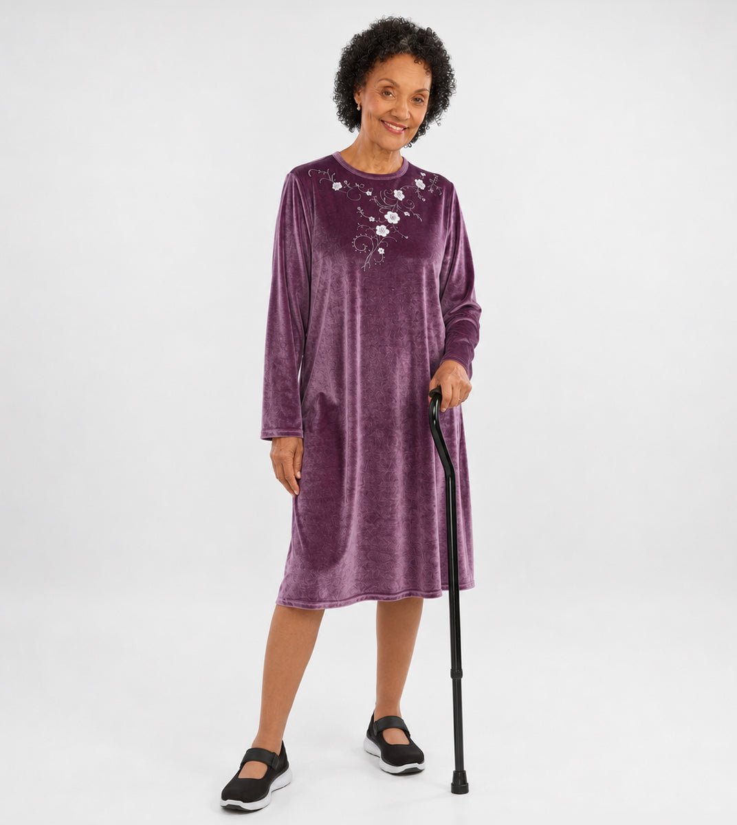 Women's Open Back Velvet Dress - Silverts 1