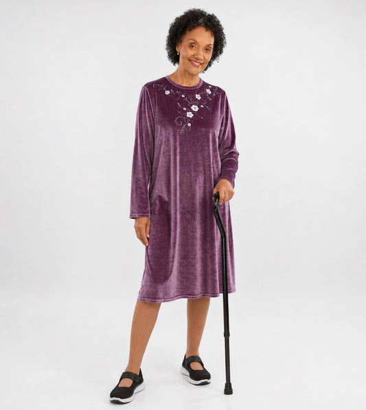 Women's Open Back Velvet Dress - Silverts 1