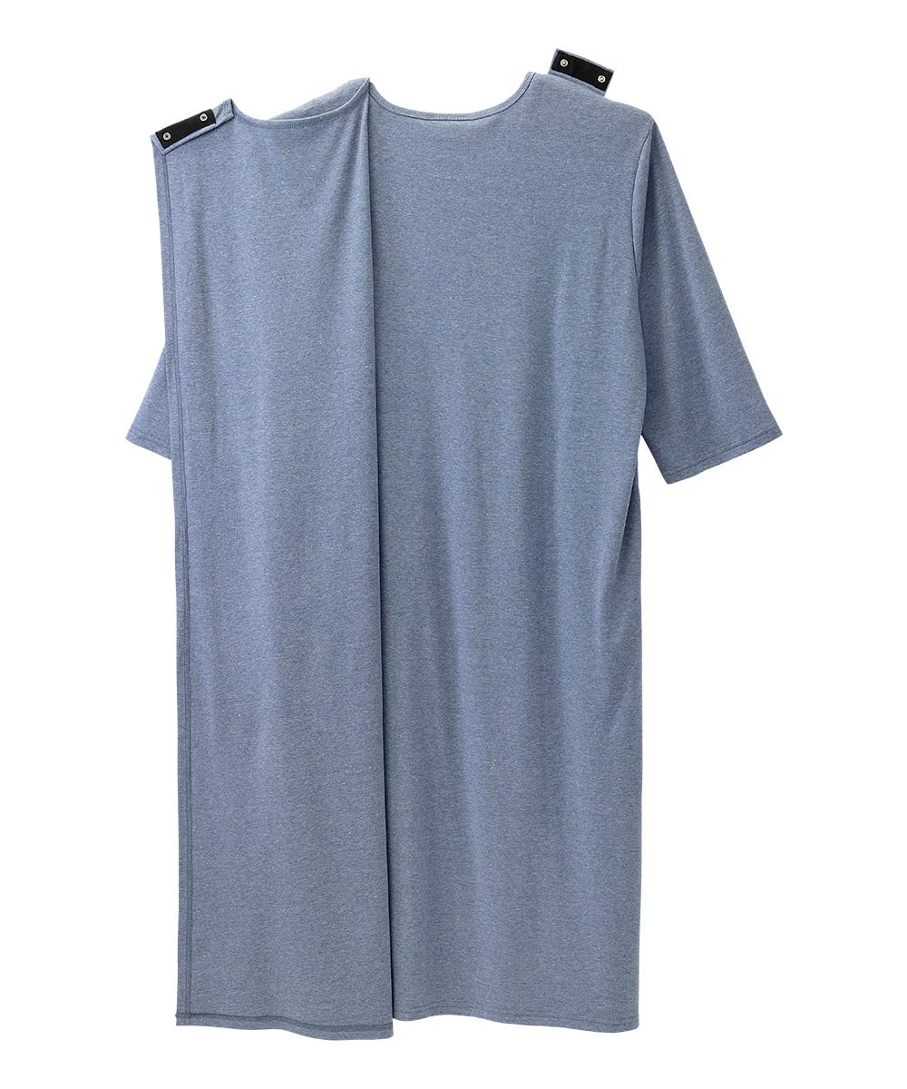 Men's Open Back Henley Nightgown - Silverts 8