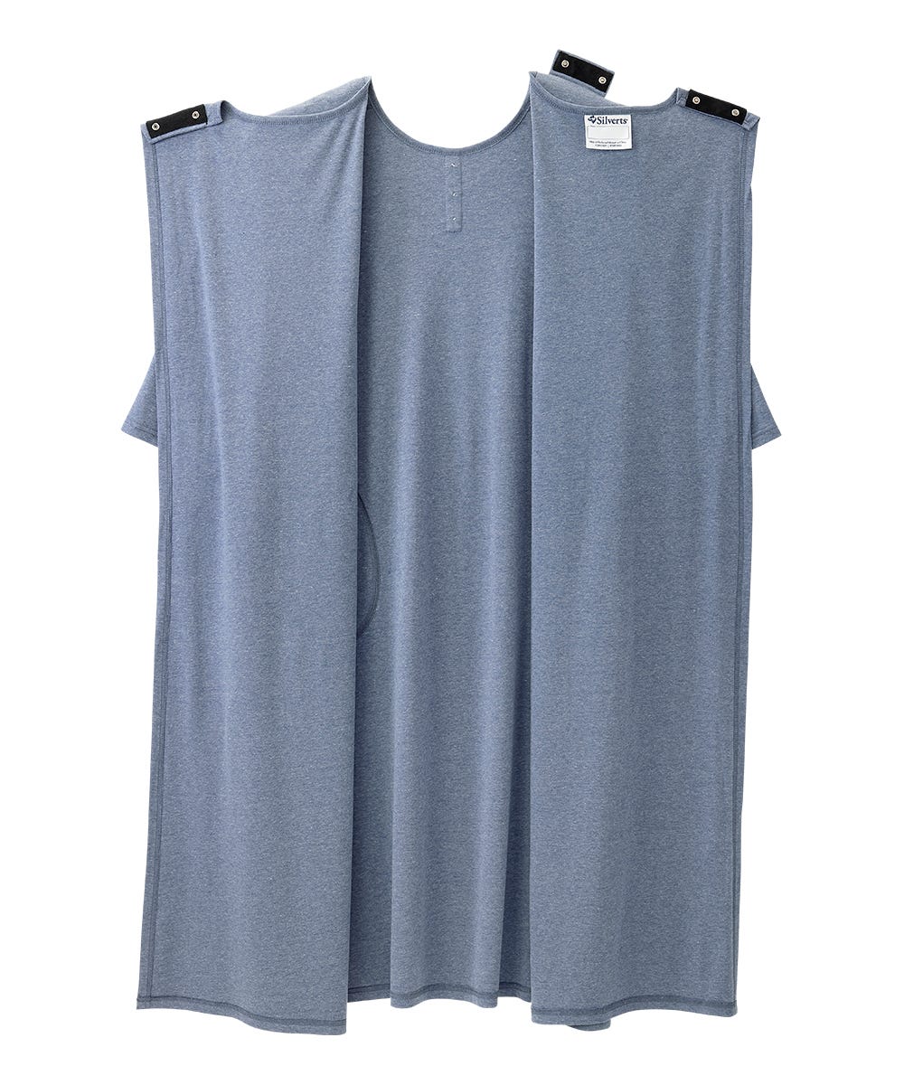 Men's Open Back Henley Nightgown - Silverts 9