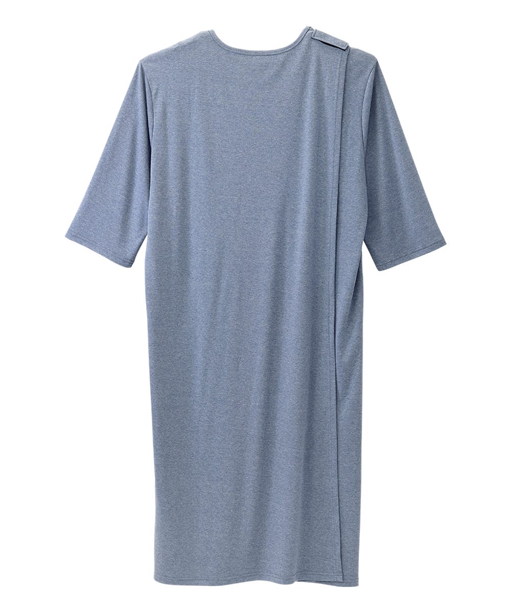 Men's Open Back Henley Nightgown - Silverts 10