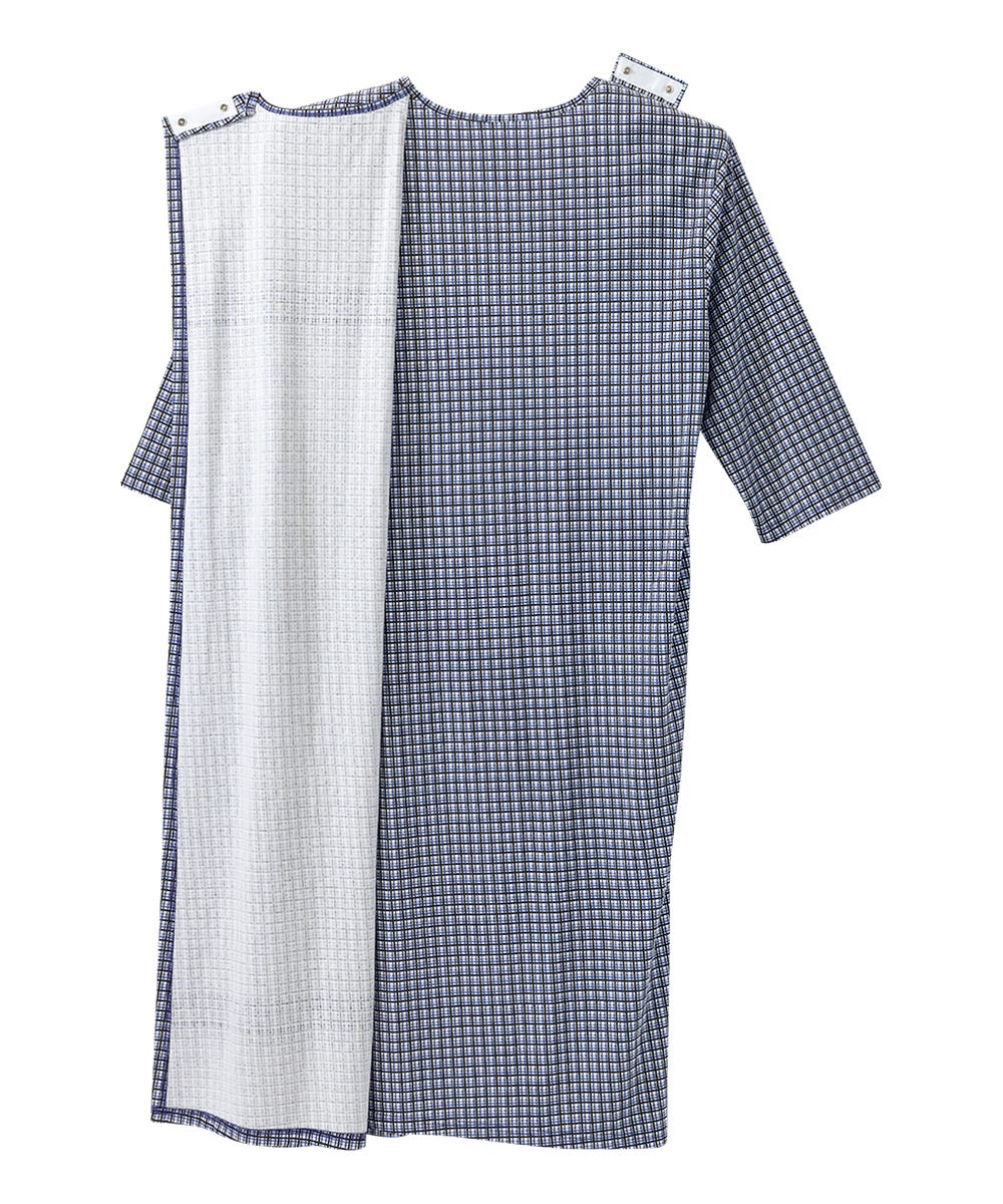 Men's Open Back Henley Nightgown - Silverts 2