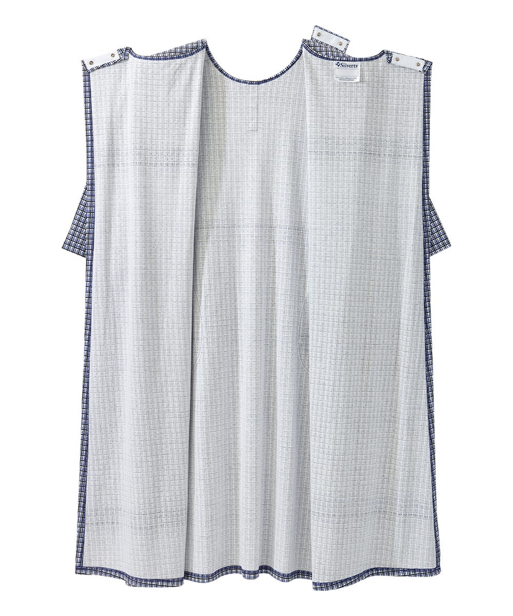 Men's Open Back Henley Nightgown - Silverts 4