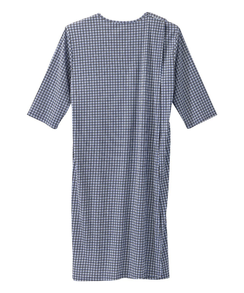 Men's Open Back Henley Nightgown - Silverts 5