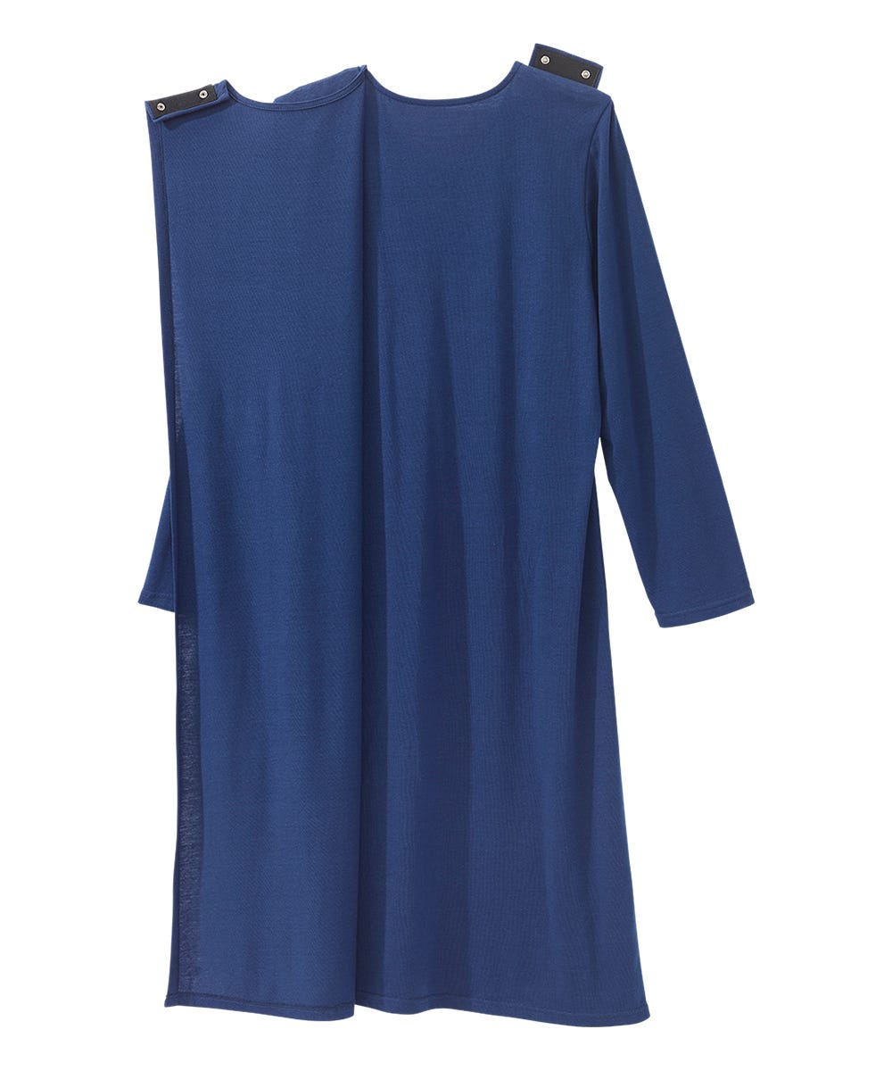 Women's Open Back Long Sleeve Lace Trim Nightgown - Silverts 11