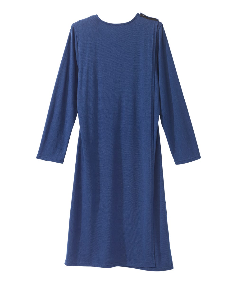 Women's Open Back Long Sleeve Lace Trim Nightgown - Silverts 13