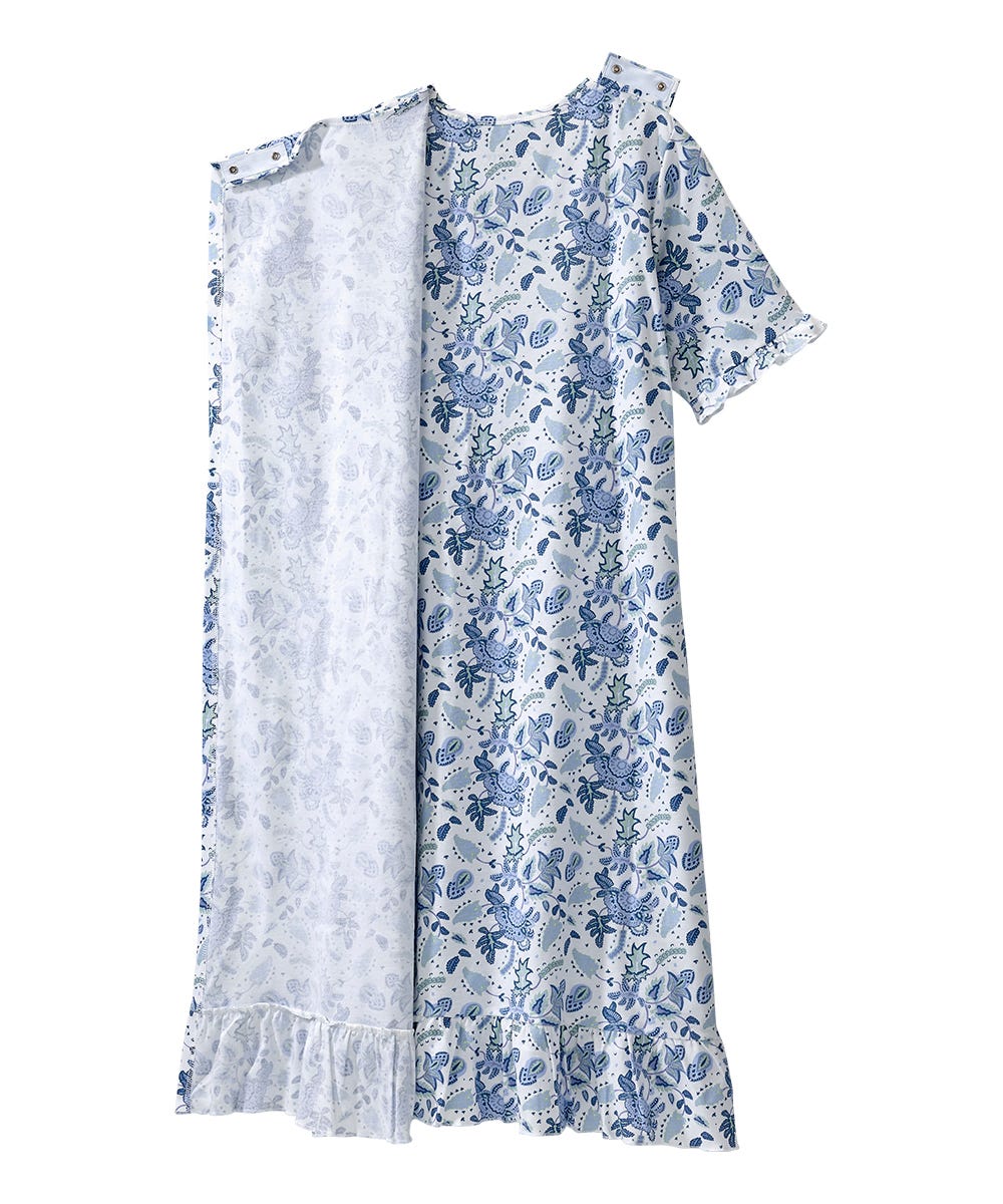 Women's Open Back Ruffle Hospital & Home Care Gown - Silverts 2