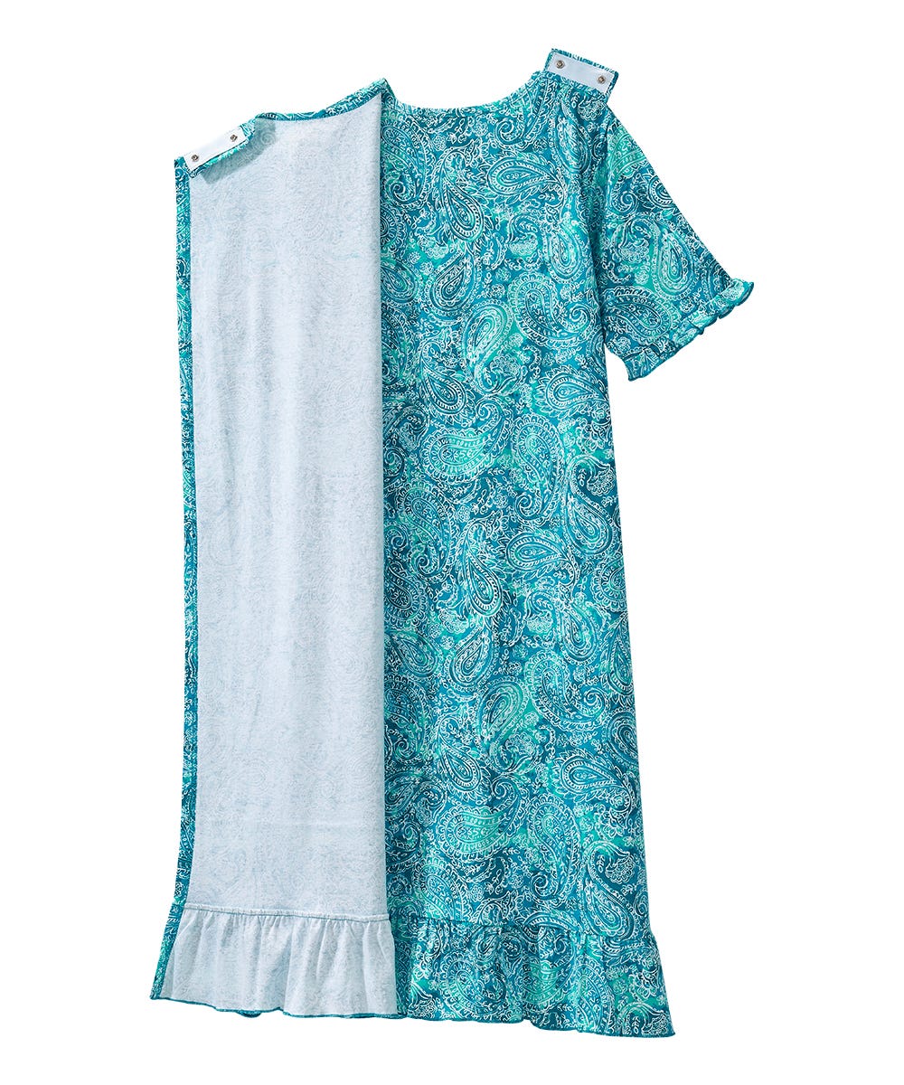 Women's Open Back Ruffle Hospital & Home Care Gown - Silverts 11