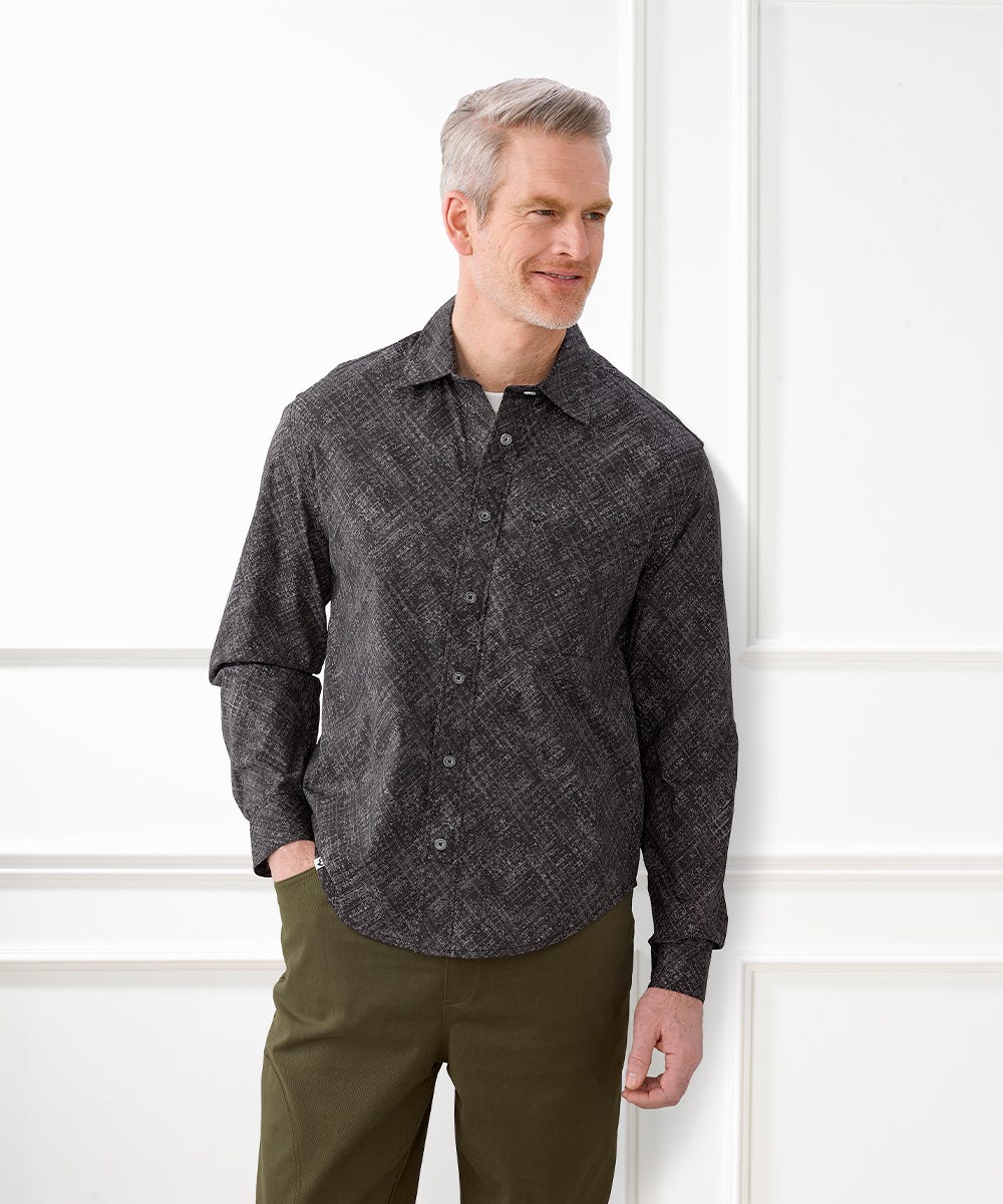 Men's Self Dressing Magnetic Buttons Dress Shirt - Silverts 15